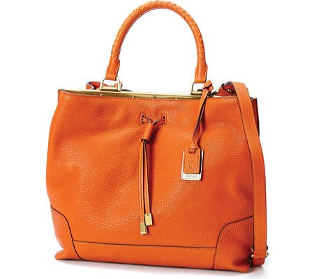 FRYE Fay Drawstring Framed Bag, Orange, One Size